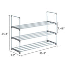 GAOMON 3 Tier Stackable Shoes Rack Storage Shelf GREY