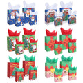 24 Christmas Gift Bags, Xmas Paper Goody Bags & Tissue Paper Assortment, Christmas Characters Goody Bags with Handles for Gift Giving, Party Favors
