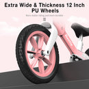 Balance Bike for 2 3 4 5 Year Old Kids Boys Girls 12-Inch Wheels Training Bike No Pedal Adjustable Seat Height (Red)