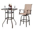 GAOMON Bar Table Patio Table Bistro High Top Patio Table Outdoor Brown