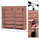GAOMON 7 Layers 14 Grids Shoe Rack Portable Shoe Cabinet Brown