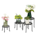 GAOMON 4pcs Round Ironwork Plant Stand Corner Plant Shelf Racks