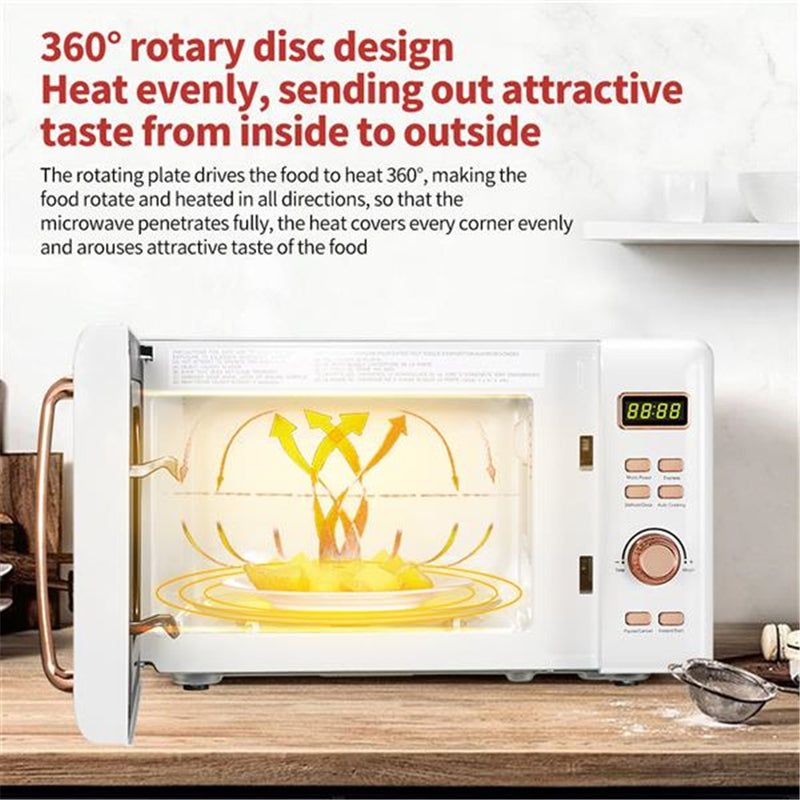 ZOKOP 20L Retro Microwave Oven with Cold Rolled Plate White