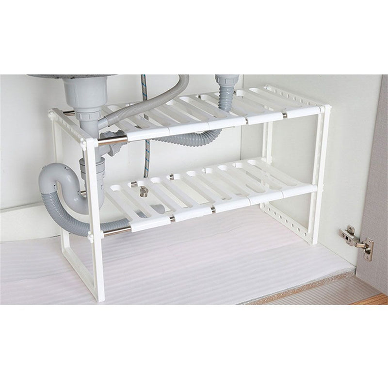 DISHYKOOKER Storage Holder Multi-functional Kitchen Sink Rack White