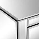 GAOMON Mini Cabinet Table with 3-drawers Nightstand Bedroom Silver