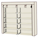 GAOMON 7 Layers 14 Grids Shoe Rack Portable Shoe Cabinet Beige