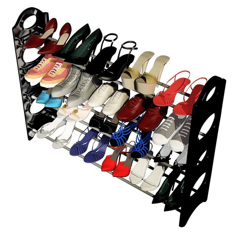 RONSHIN 4 Layer Shoe Rack Household Portable Ultra Large Capacity GREY