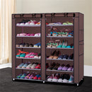 GAOMON Shoe Cabinet 6-layer Double-row 12-Compartment Shoe Organizer Brown