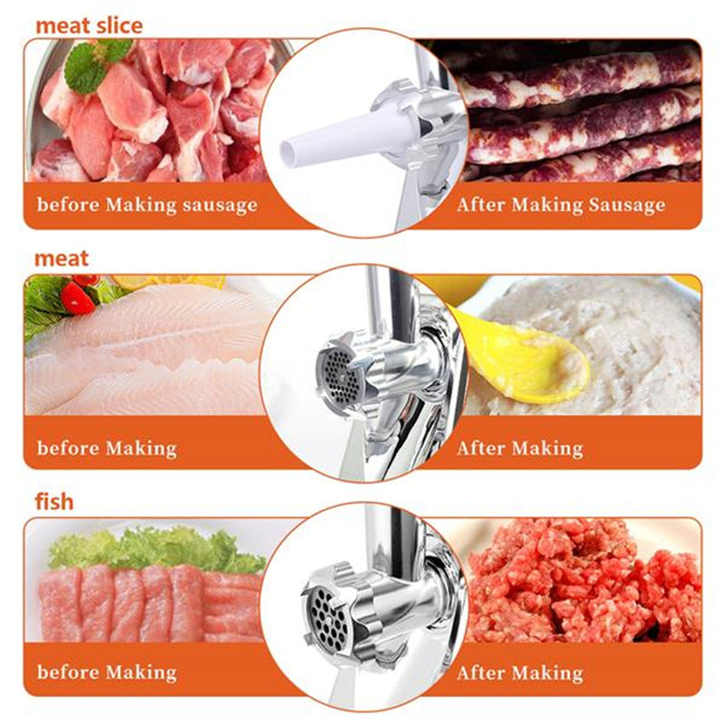 DISHYKOOKER Electric Meat Grinder Sausage Stuffer Maker Stainless Cutter Red