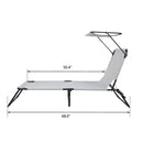 GAOMON Outdoor Foldable Triple Folding Bed with Head Canopy Grey