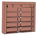GAOMON 7 Layers 14 Grids Shoe Rack Portable Shoe Cabinet Brown