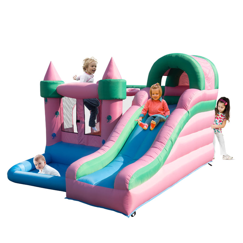 THBOXES Bounce House Inflatable Bouncer with Air Blower Bouncy Castle Pink