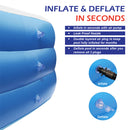 GAOMON Inflatable Swimming Pool Wall Rectangle Summer Blow Up Swimming Pool 120x72x22inch Blue