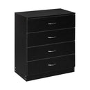 GAOMON 4-Drawer Wooden Dresser Storage Cabinets with Handles Black