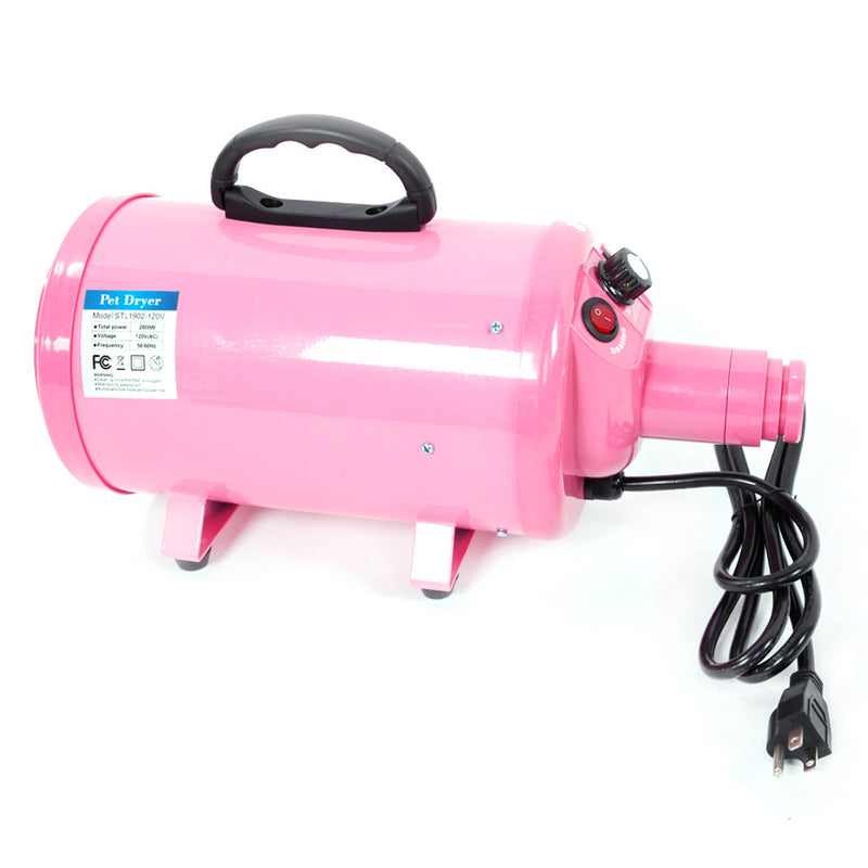 BEESCLOVER 2800W Pet Blow Hair Dryer Dog Grooming Cleaning Accessories Pink
