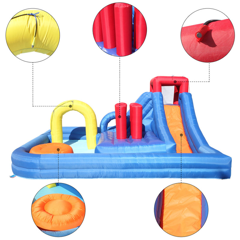 THBOXES Inflatable Castle Water Slide Bouncer Without Fan with Nozzle Arch 4.3x4x2.05m