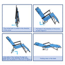 GAOMON Portable Camping Outdoor Seat Lounge Travel Folding Dual-use Extended Recliner Blue