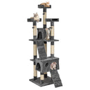 GAOMON 66 Inch Sisal Cat Climbing Frame Cat Tree Tower Cat Pet Toy GREY