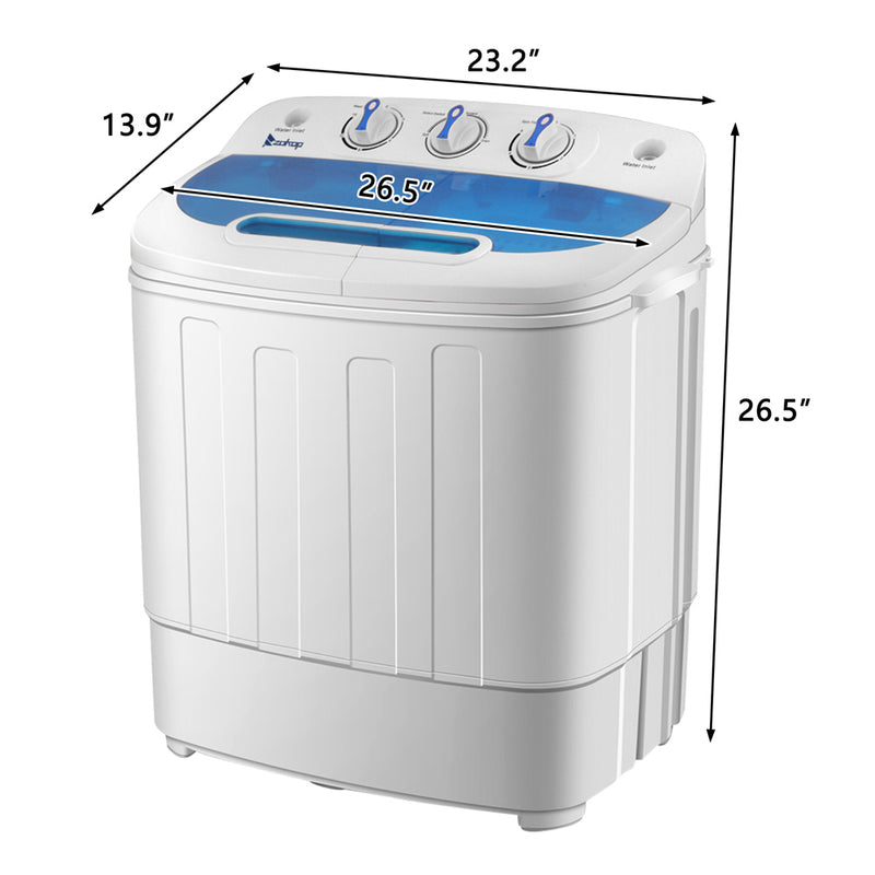 ZOKOP Semi-Automatic Washing Machine Compact Twin Tub White