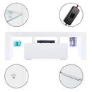 GAOMON LED Cabinet TV White Particle Board TV Stand w/Single Drawer White