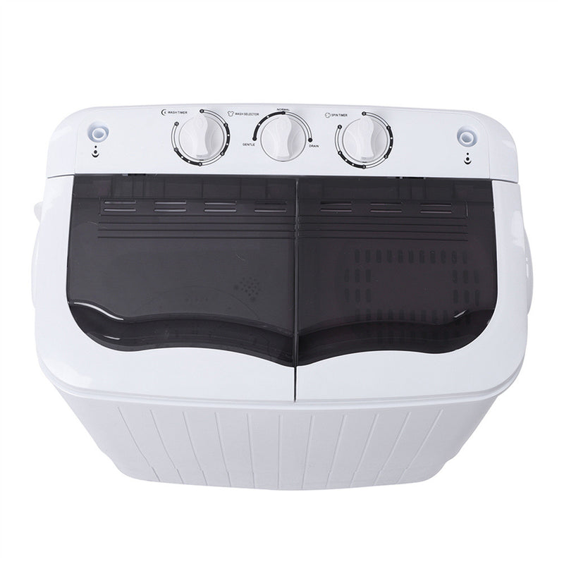 ZOKOP Washing Machine 14.3lbs Capacity Twin Tub Semi-Automatic Laundry Washer Grey