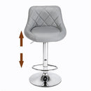 GAOMON 2pcs Adjustable Swivel Bar Stools Padded Chair with Back Gray