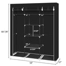 GAOMON 150*45*175 Portable Clothes Closet Wardrobe Clothes Storage Organizer Black