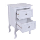 GAOMON Rural Style Bedside Table Nightstands with 2 Drawers Storage Cabinet White