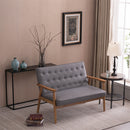 GAOMON Wooden Leisure Chair Retro Modern Comfortable Double Sofa Chair 126 x 75 x 83.5cm