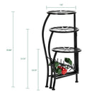 GAOMON 3-tierd Flower Pot Stand Lacquer Painted Metal Black