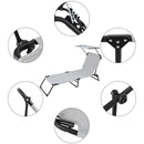 GAOMON Outdoor Foldable Triple Folding Bed with Head Canopy Grey