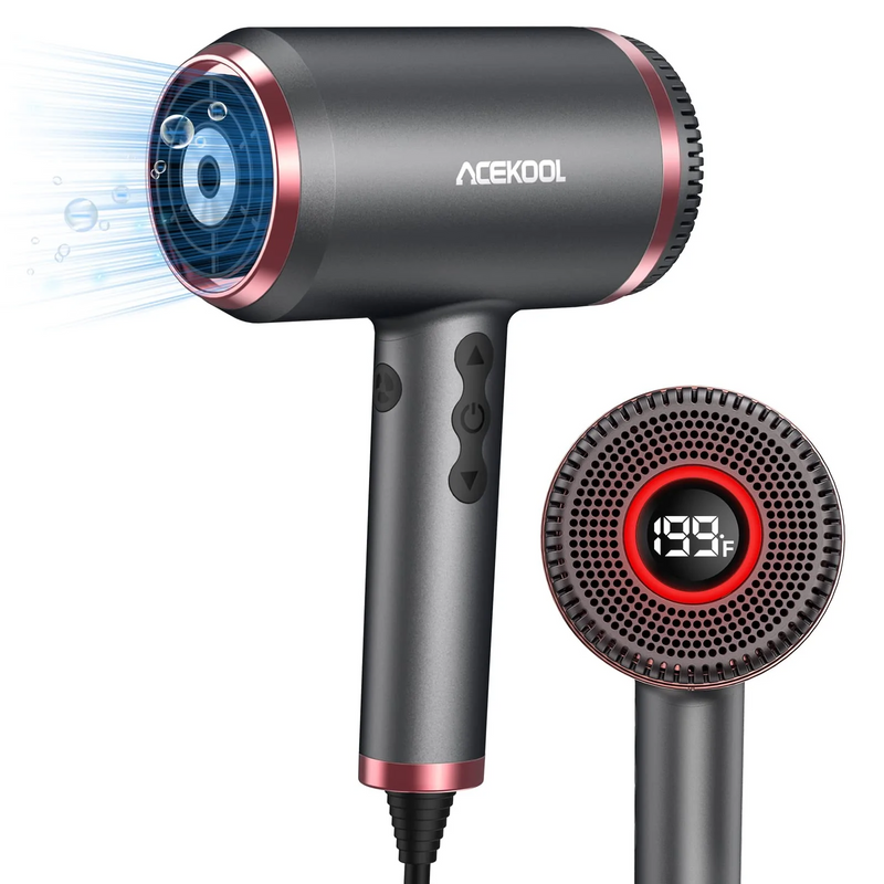 WHIZMAX Ionic Hair Dryer HB1 Blow Dryer with LED Display US Plug