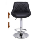 GAOMON 2pcs Shell Back Adjustable Swivel Bar Stools PU Leather Black