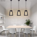 GAOMON 110-240v Chandelier E26 Lantern Pendant Light for Dining Room Kitchen Hallway Black