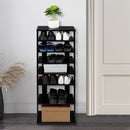 GAOMON 7-layer Wooden Shoe Rack Storage Mount Household Furniture Room Organizer Black