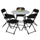GAOMON 5pcs Folding Chair Plastic Portable Stackable Patio Stool White