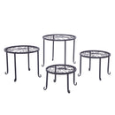 GAOMON 4pcs Plant Stands Indoor Outdoor Strong Plant Shelves Black