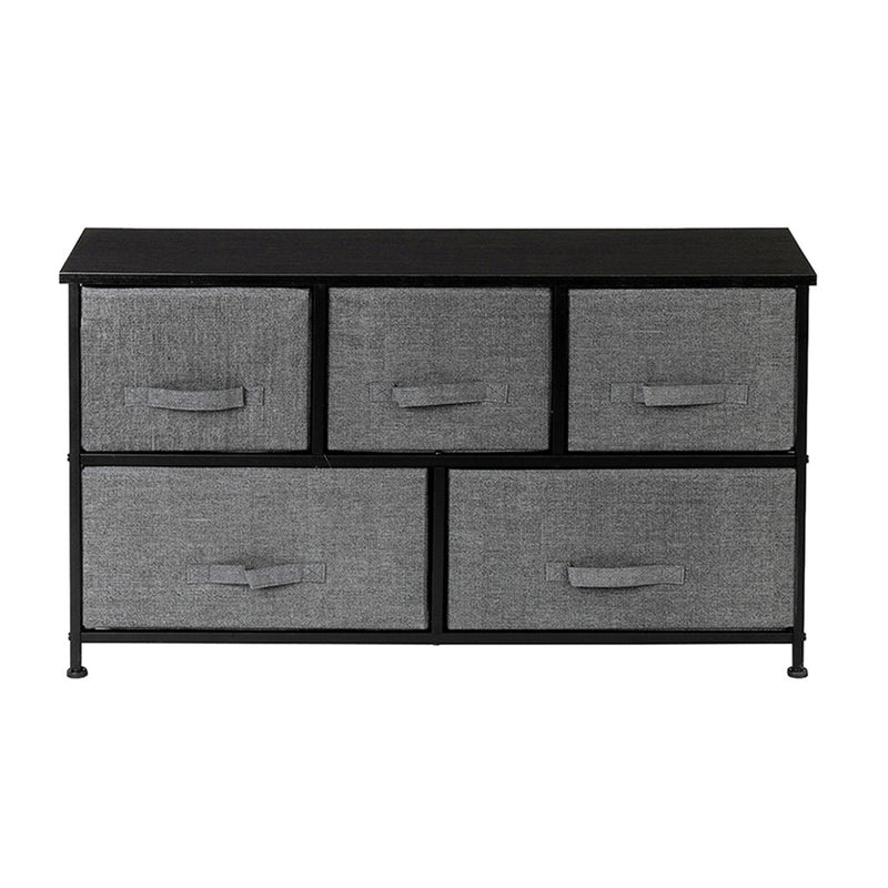 AMYOVE 2-layer Dresser 5-Drawer Storage Rack Household Organizer Furniture Dark Grey