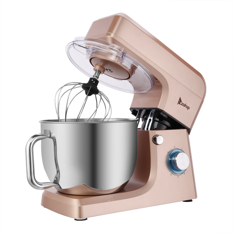 ZOKOP 7.5QT Stand Mixer 6 Speeds Electric Food Mixers Champagne
