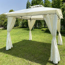 GAOMON 10x10ft Outdoor Tent with 4 Sided Curtains Double Top Waterproof Beige