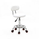 GAOMON Salon Stool Leather Sponge Adjustable Spa Bar Stool White