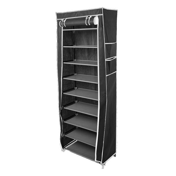 RONSHIN Non-woven 9 Tier Shoe Rack Shoe Shelf Storage Closet Organizer Cabinet