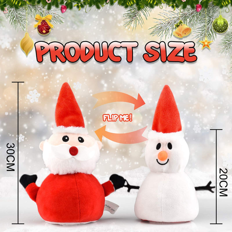 YIWA Flip Christmas Doll Santa Claus Plush Snowman Toy Double-Sided Stuffed Plush Soft Doll