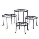 GAOMON 4pcs Plant Stands Indoor Outdoor Strong Plant Shelves Black
