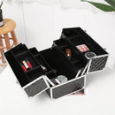 GAOMON Double-open Cosmetic Storage Box Travel Beauty Cosmetic Case Silver