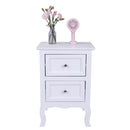 GAOMON Rural Style Bedside Table Nightstands with 2 Drawers Storage Cabinet White