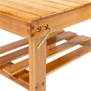 GAOMON Small Bamboo Seat Stool for Kids Foot Rest Shaving Stool 41x28x26cm