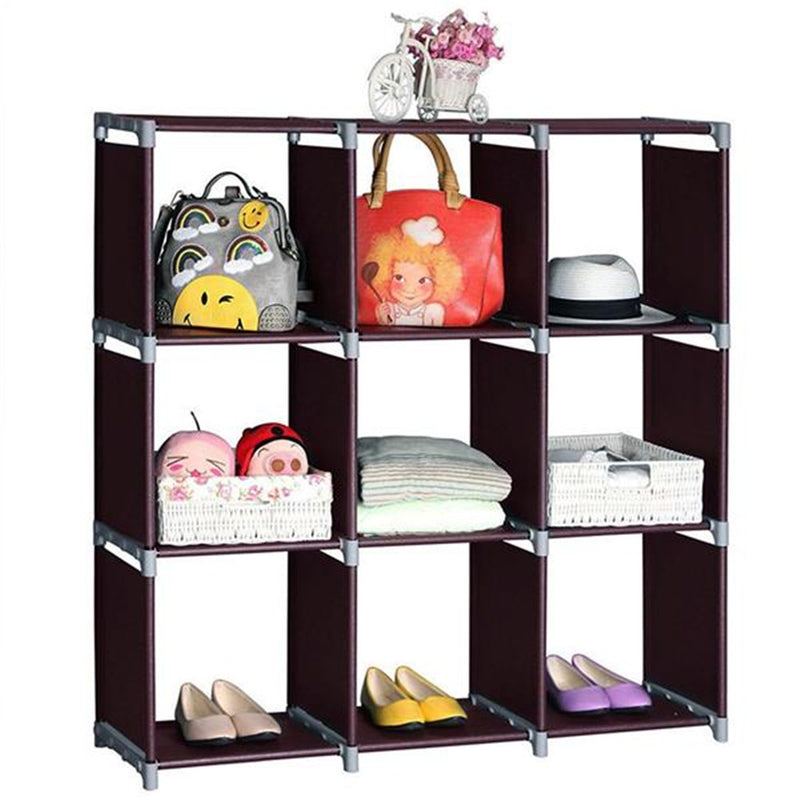 RONSHIN 3 Layer 9 Compartment Storage Cube PVC Brown