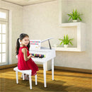 GAOMON Children 30-key Wooden Piano with Music Stand 49*50.5*48.5cm White