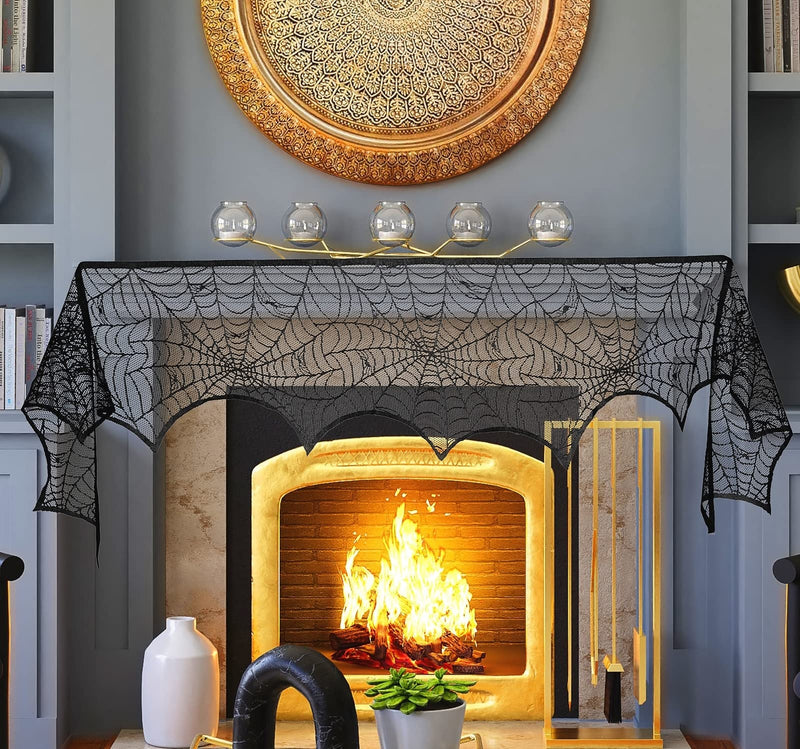 CYNDIE 11pcs Halloween Fireplace Mantel Scarf Tablecloth
